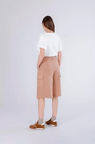 CafèNoir Bermuda in Felpa con Tasconi Pantaloni S Caramello