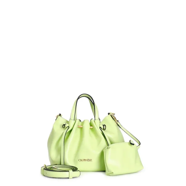 CafèNoir Mini Tote Morbida Verde con Pochette Interna