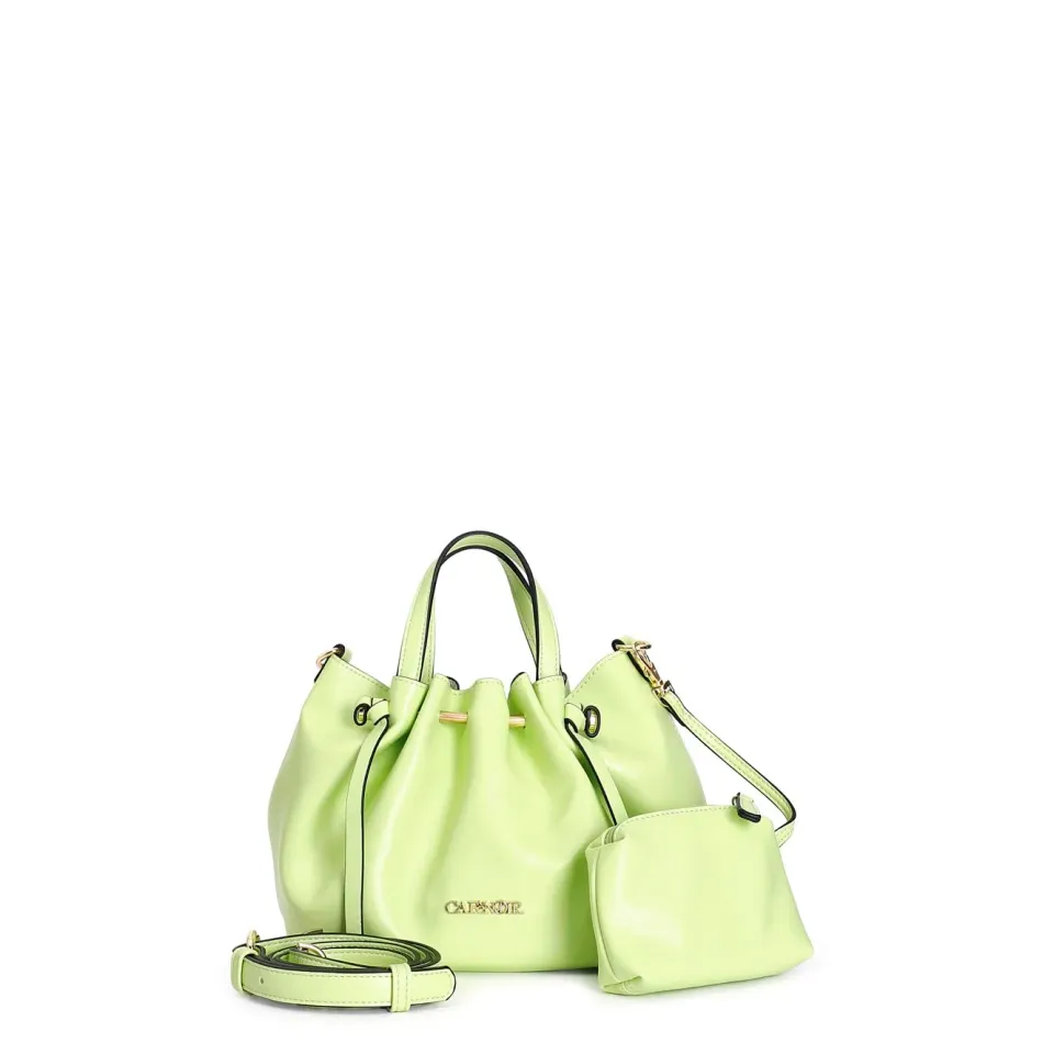CafèNoir Mini Tote Morbida Verde con Pochette Interna