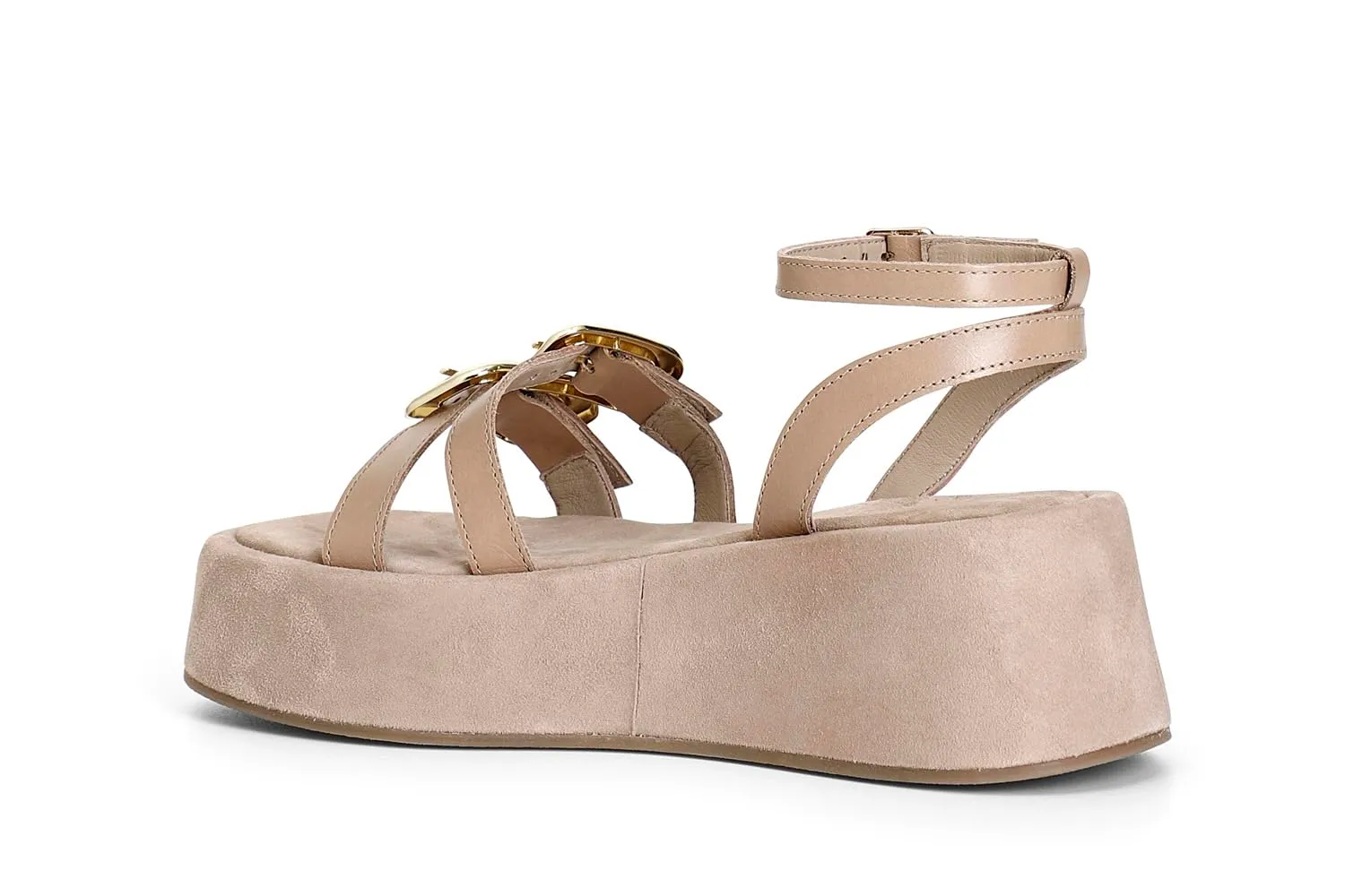 CafèNoir C1XM1535 Sandalo Donna Zeppa Doppia Fascia Fibbia