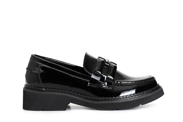CafèNoir Mocassino Donna Vernice Nero Morsetto