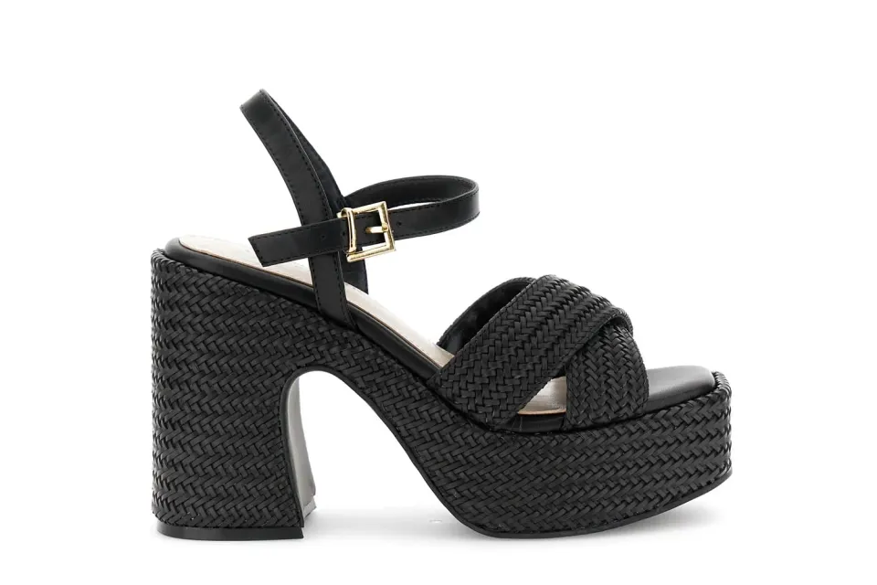 CafèNoir Gilda Sandali Platform Intrecciati Effetto Pelle