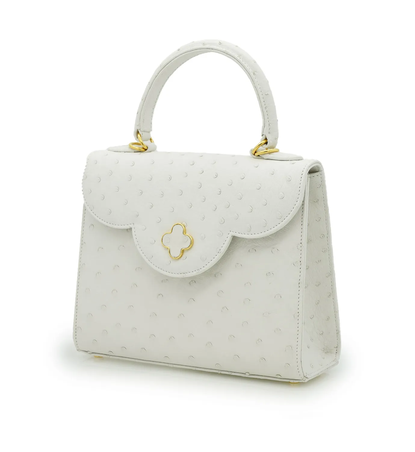Cardinal Milano First Lady White Ostrich borsa bianca struzzo