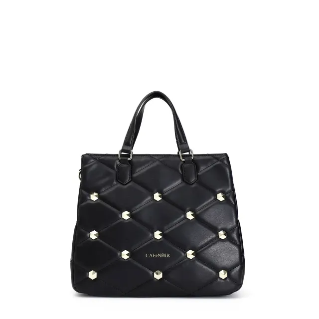 CafèNoir Trapuntata Borsa Shopping Nera Borchie