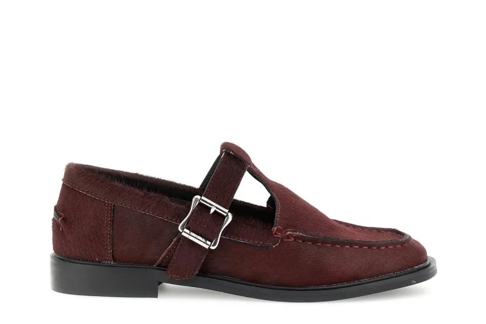 CafèNoir Mocassini Laccio Pelle Effetto Cavallino Bordeaux 39