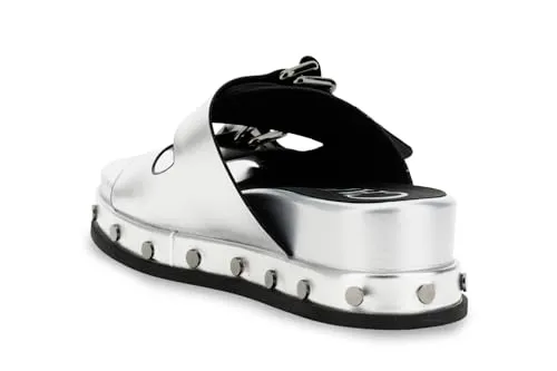 CafèNoir Frate sandali platform donna Argento 39 laminato