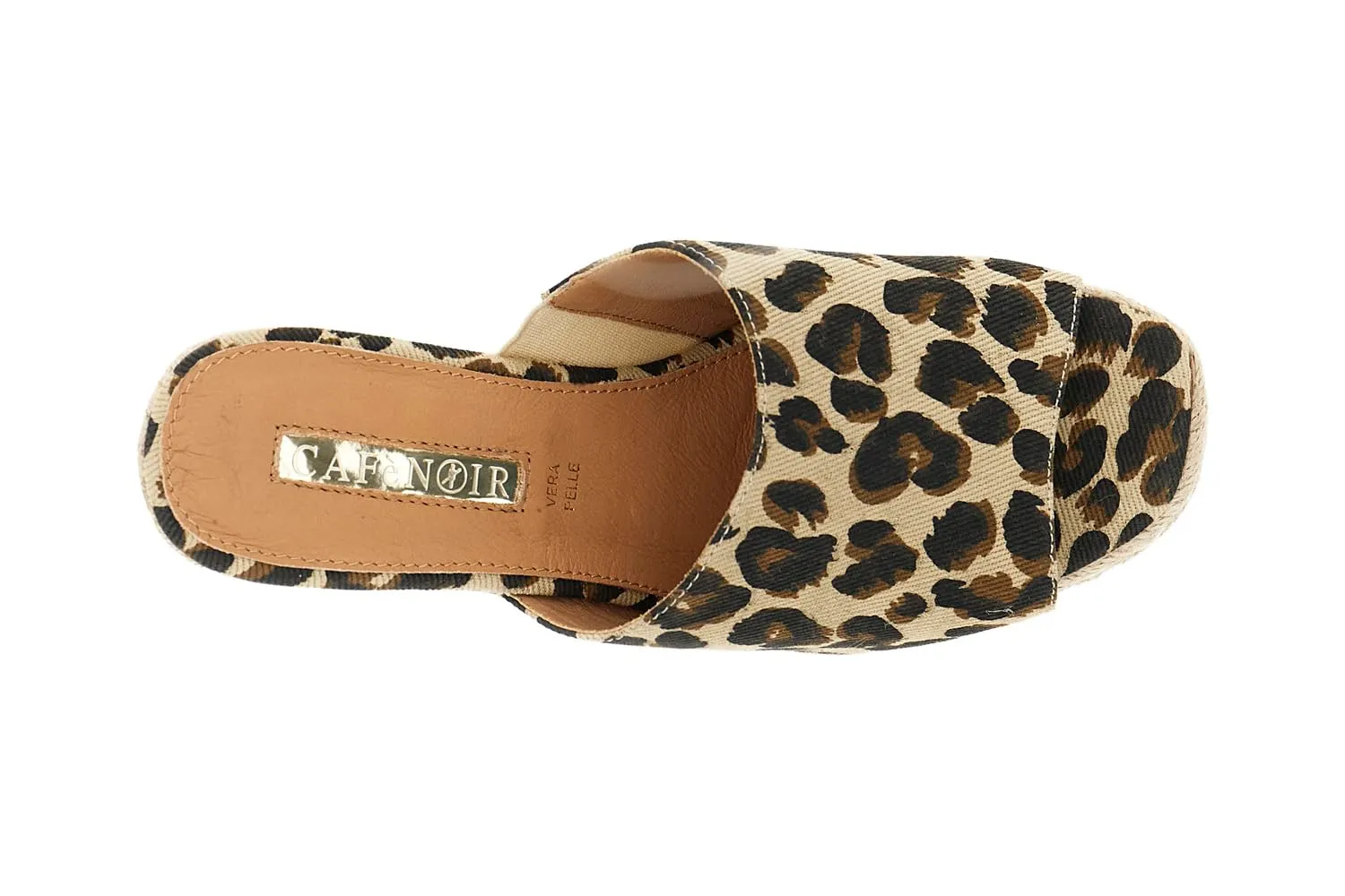 CafèNoir Ciabatta Sandali Donna Canvas Zeppa 10,5 cm