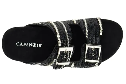 CafèNoir Ciabatta Donna Nero Doppia Fibbia Strass 39