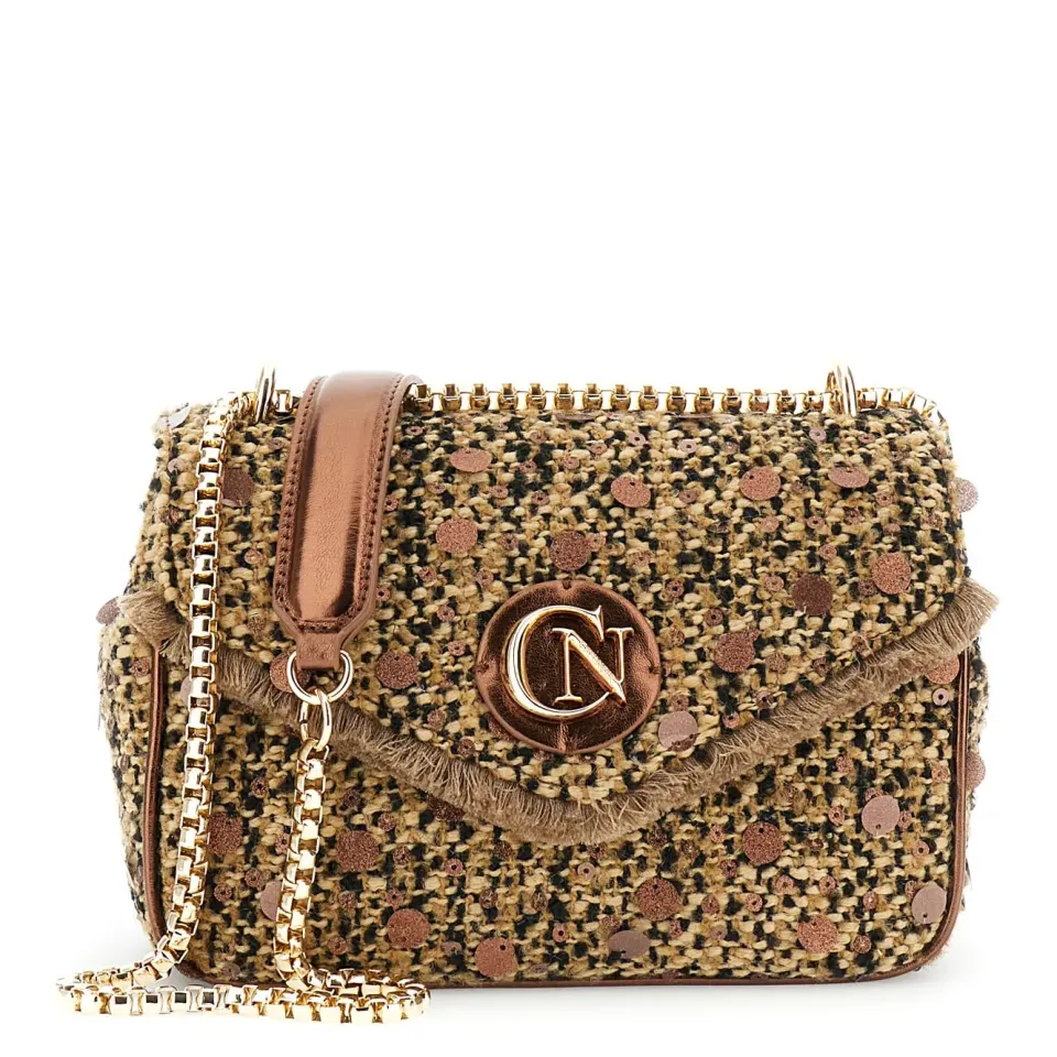 CafèNoir Spalla Bouclé Paillettes Borsa Bronzo