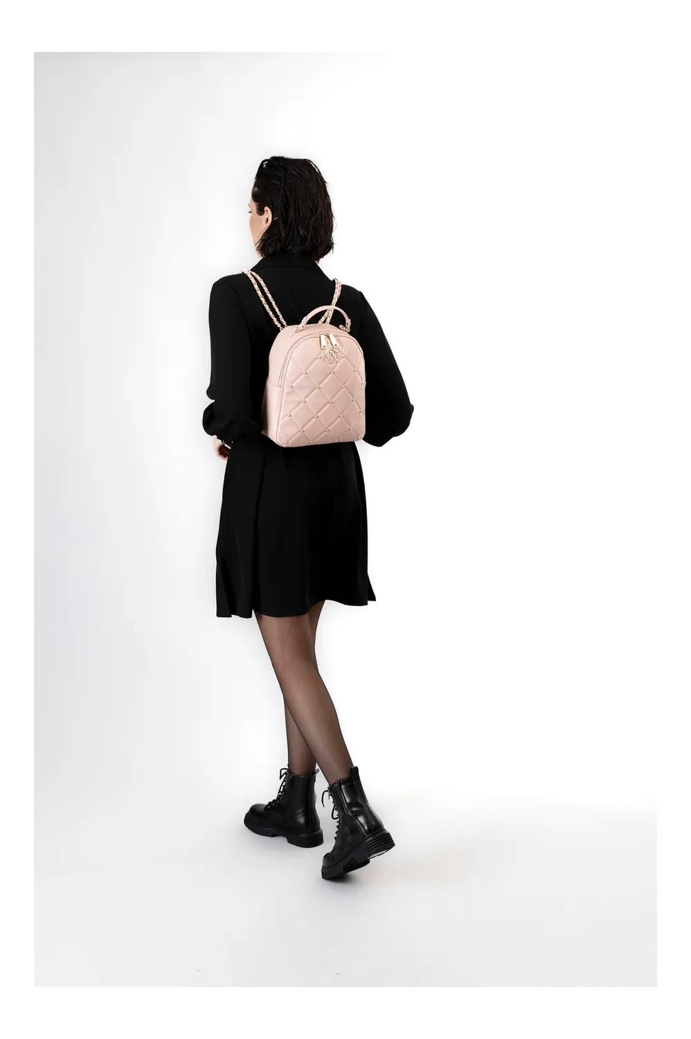 CafèNoir Zaino Donna Trapuntato Rombi Cipria