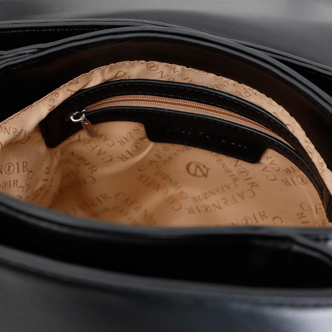 CafèNoir Pattina Lettering Borsa a Spalla Nera