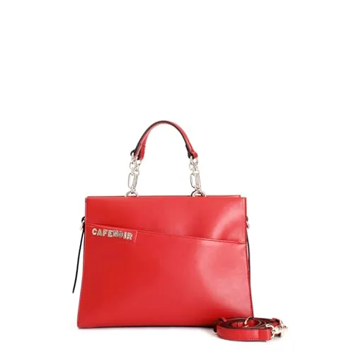 CafèNoir Tote Asimmetrica Lettering Borsa Rossa