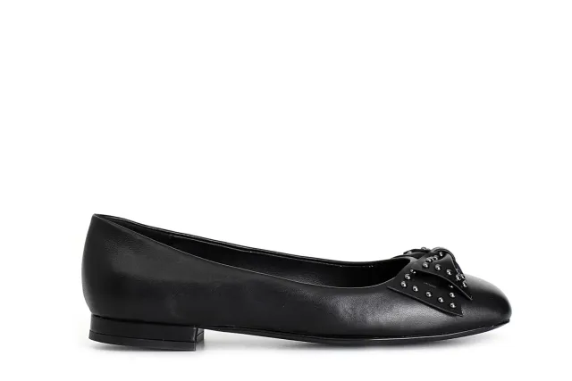 CafèNoir Ballerine Pelle Fiocco Borchie