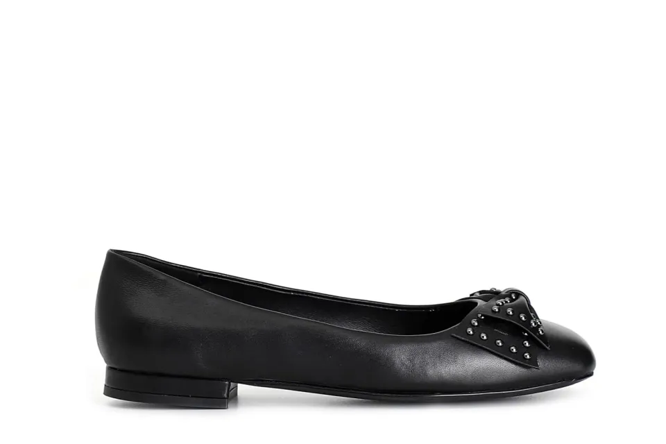 CafèNoir Ballerine Pelle Fiocco Borchie