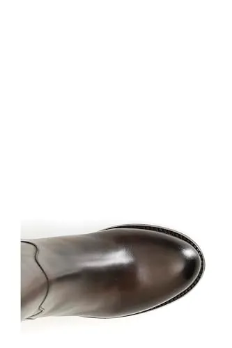 CafèNoir Stivale Donna in Pelle Testa di Moro con Anello