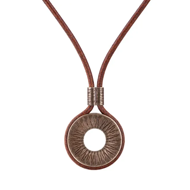 Re Artù in Firenze Mordred ciondolo pelle cognac ottone