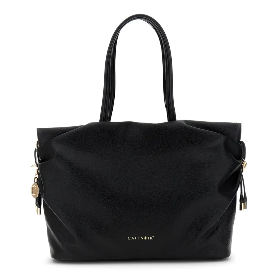 CafèNoir shopping bag nera grana fianchi increspati