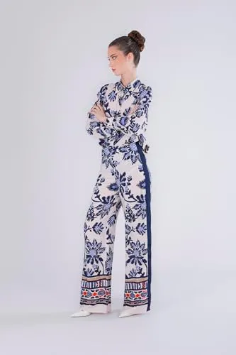 CafèNoir Pantaloni Palazzo Donna Fiore Multiblu