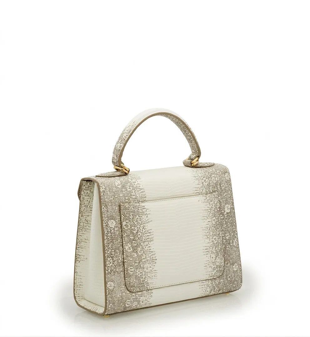Cardinal Milano First Lady Beige Lizard borsa beige vitello