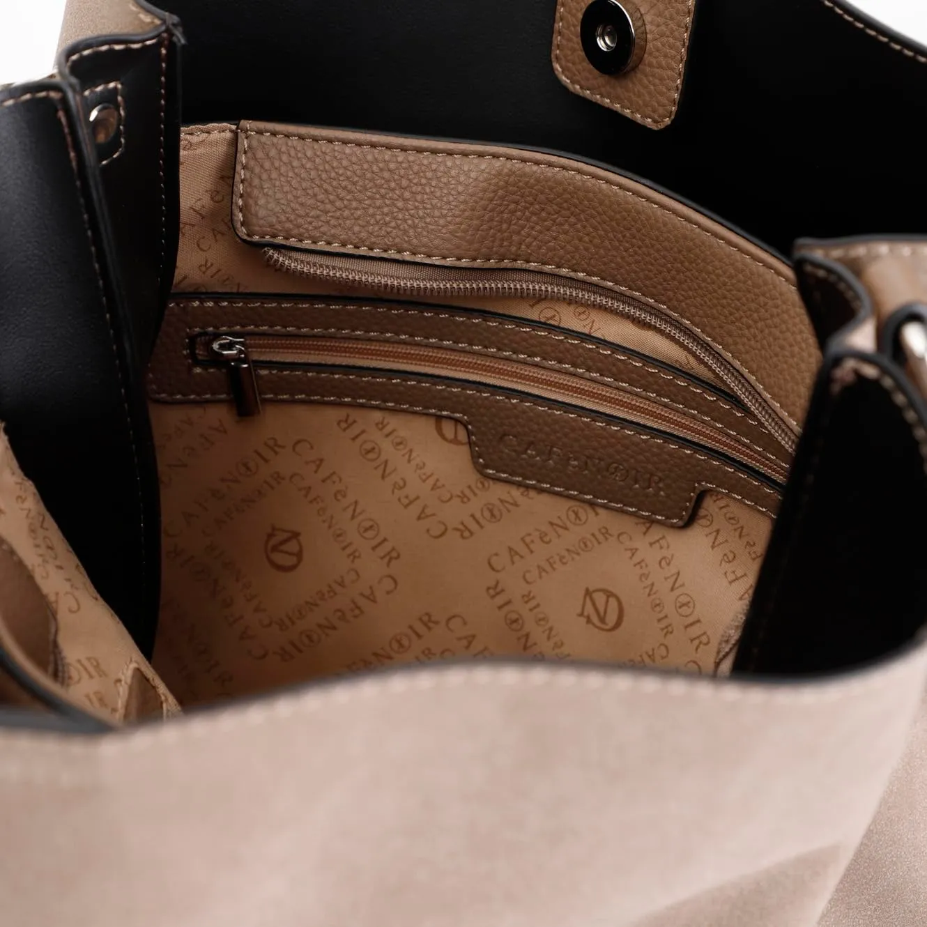CafèNoir Spalla Effetto Suede Borsa a Tracolla Taupe