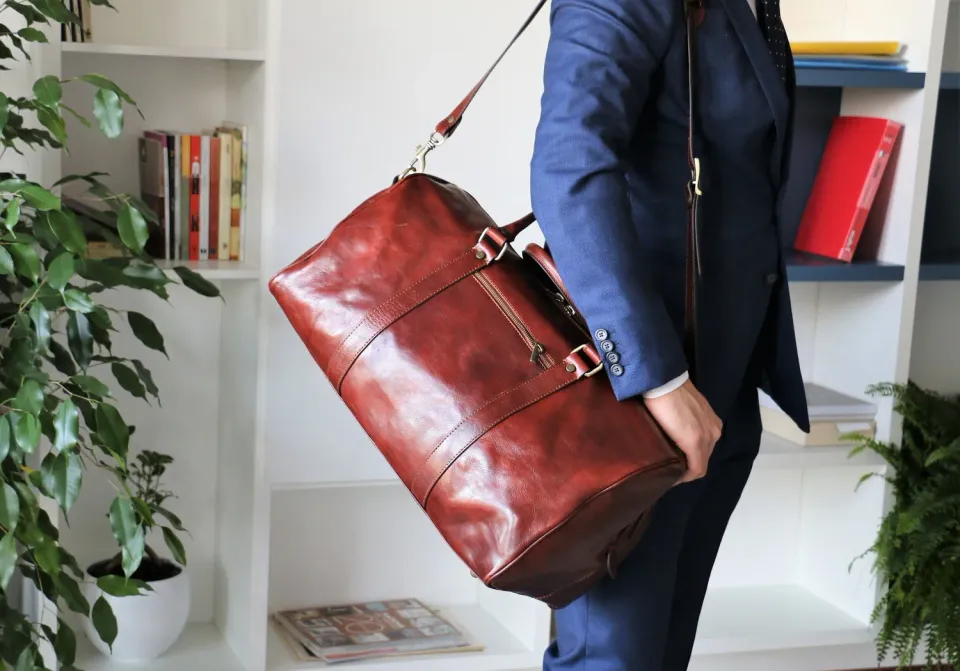 Aigin Milano Weekender Borsone Viaggio Pelle