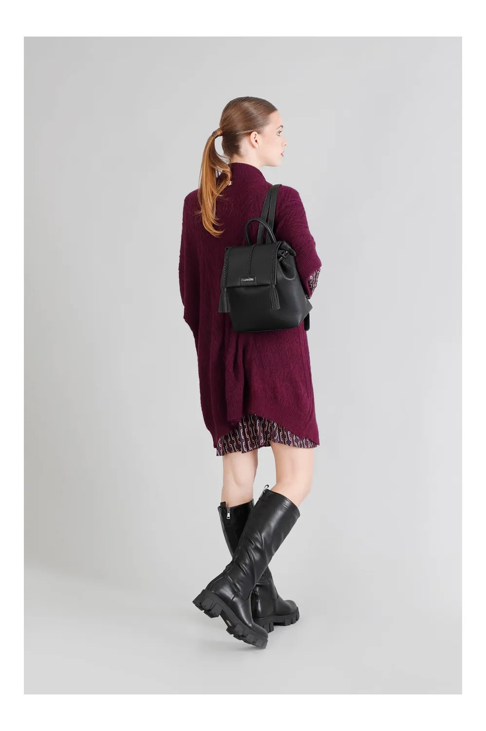 CafèNoir Zaino Trecce Nappe Donna Nero Morbido