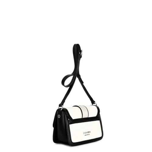 CafèNoir Tracolla Pattina Canvas Borsa a Tracolla Nera