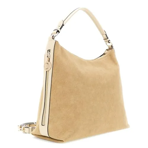 CafèNoir Sacca Morbida Borsa Beige Effetto Suede