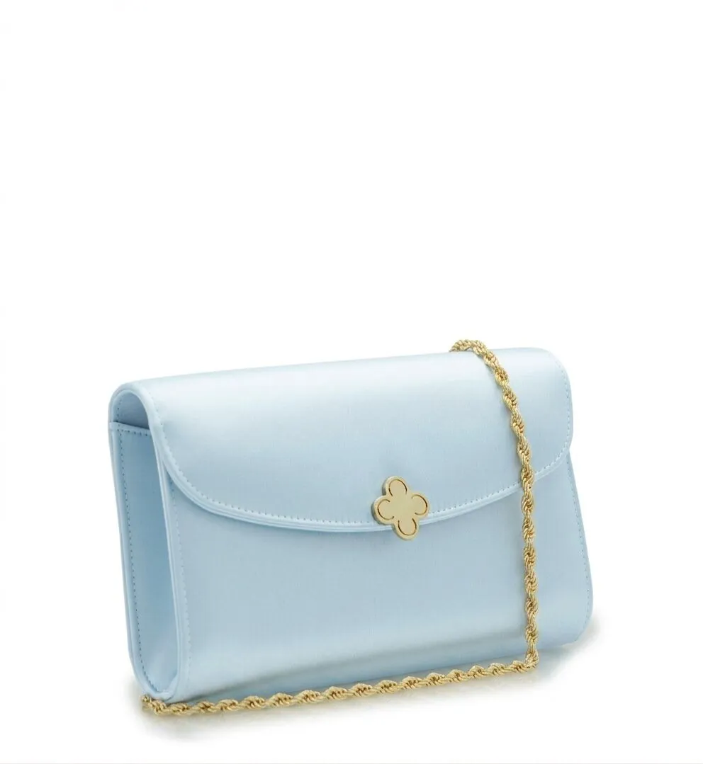 Cardinal Milano Lady Princess Sky Blue clutch seta azzurra