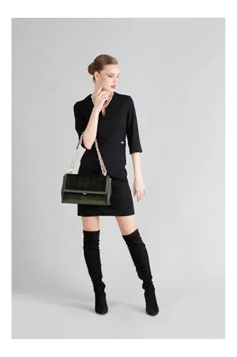 CafèNoir C3IC0501 Borsa a Spalla Velluto Verde