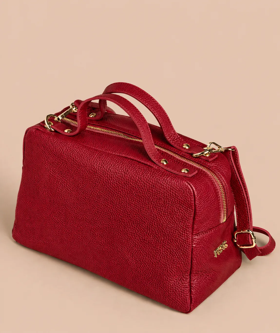 Figus Otto Borsa a Spalla Azzurro Dust Pelle Martellata
