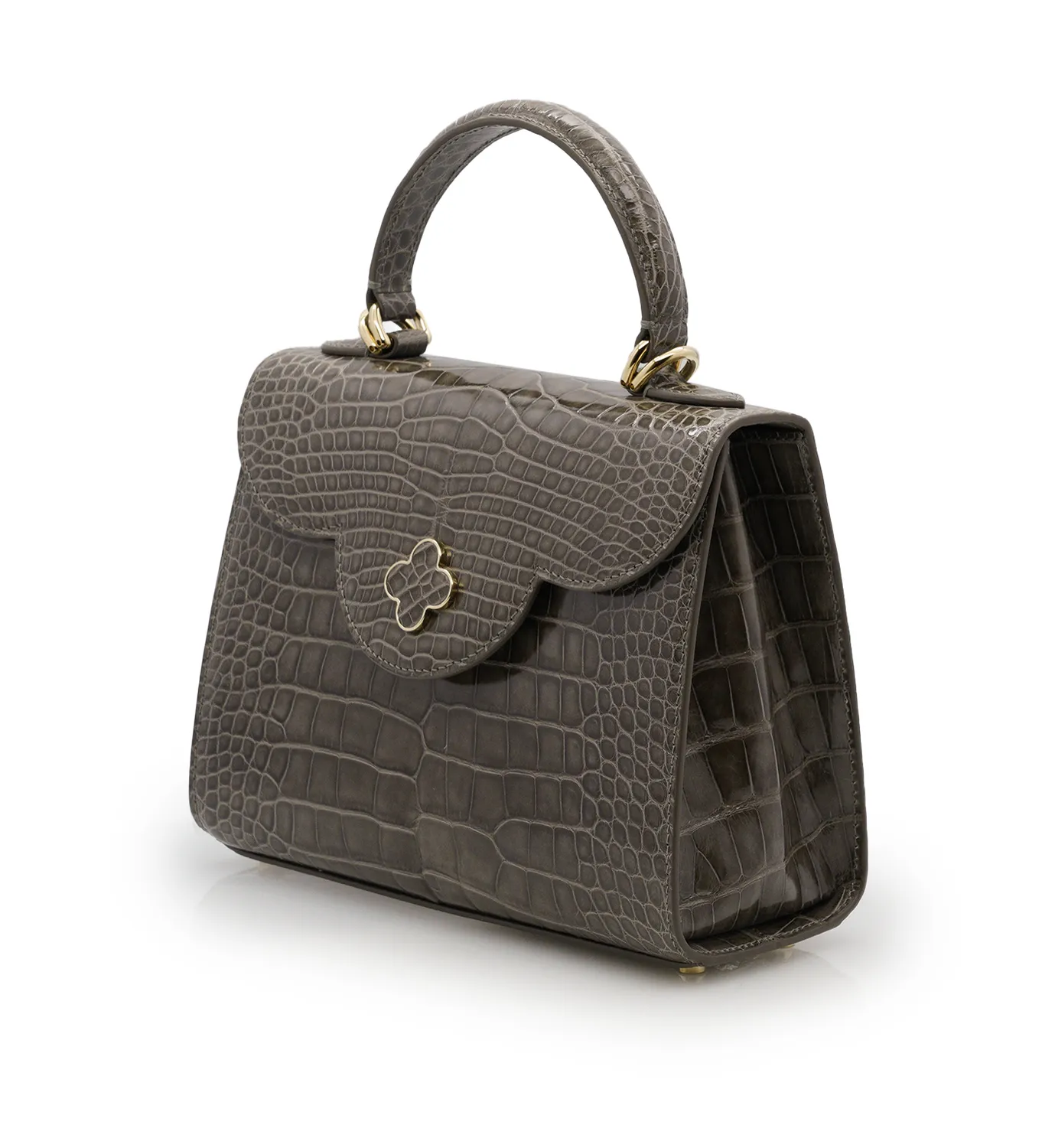 Cardinal Milano First Lady borsa taupe alligatore lucido