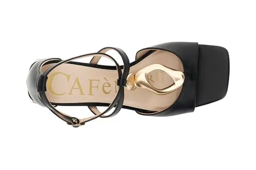 CafèNoir Sandali Nappa Nero Tacco 6 cm 38