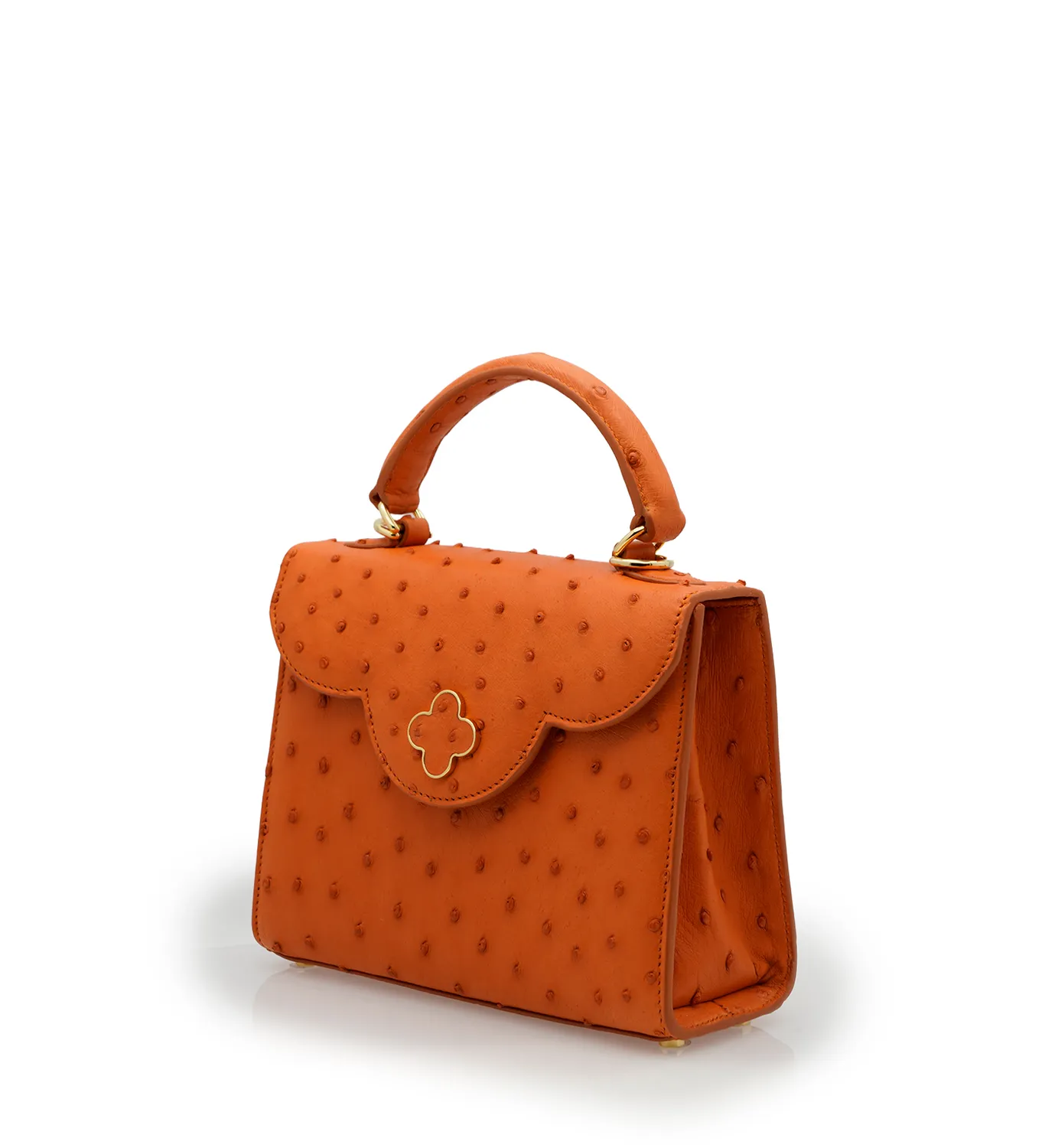 Cardinal Milano First Lady Small Borsa Pelle Struzzo Arancio