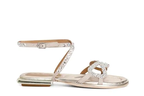 CafèNoir Gilda Camoscio Strass Sandali Beige 39