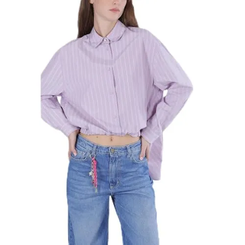 CafèNoir Camicia Rigata Asimmetrica Donna Lavanda S