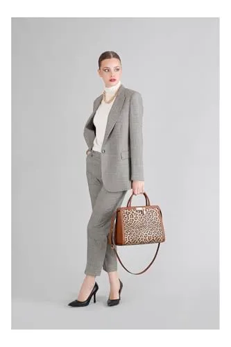 CafèNoir Tote Maculata Marrone Borsa Lucchetto Logato