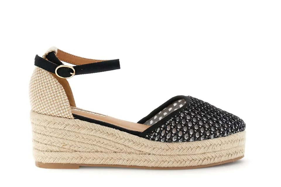 CafèNoir Sandali in Tessuto con Zeppa Donna Corda 6,3 cm
