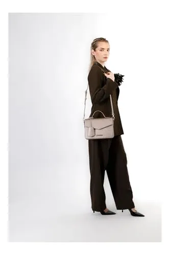 CafèNoir Cartella Saffiano Peltro con Maxi Charm