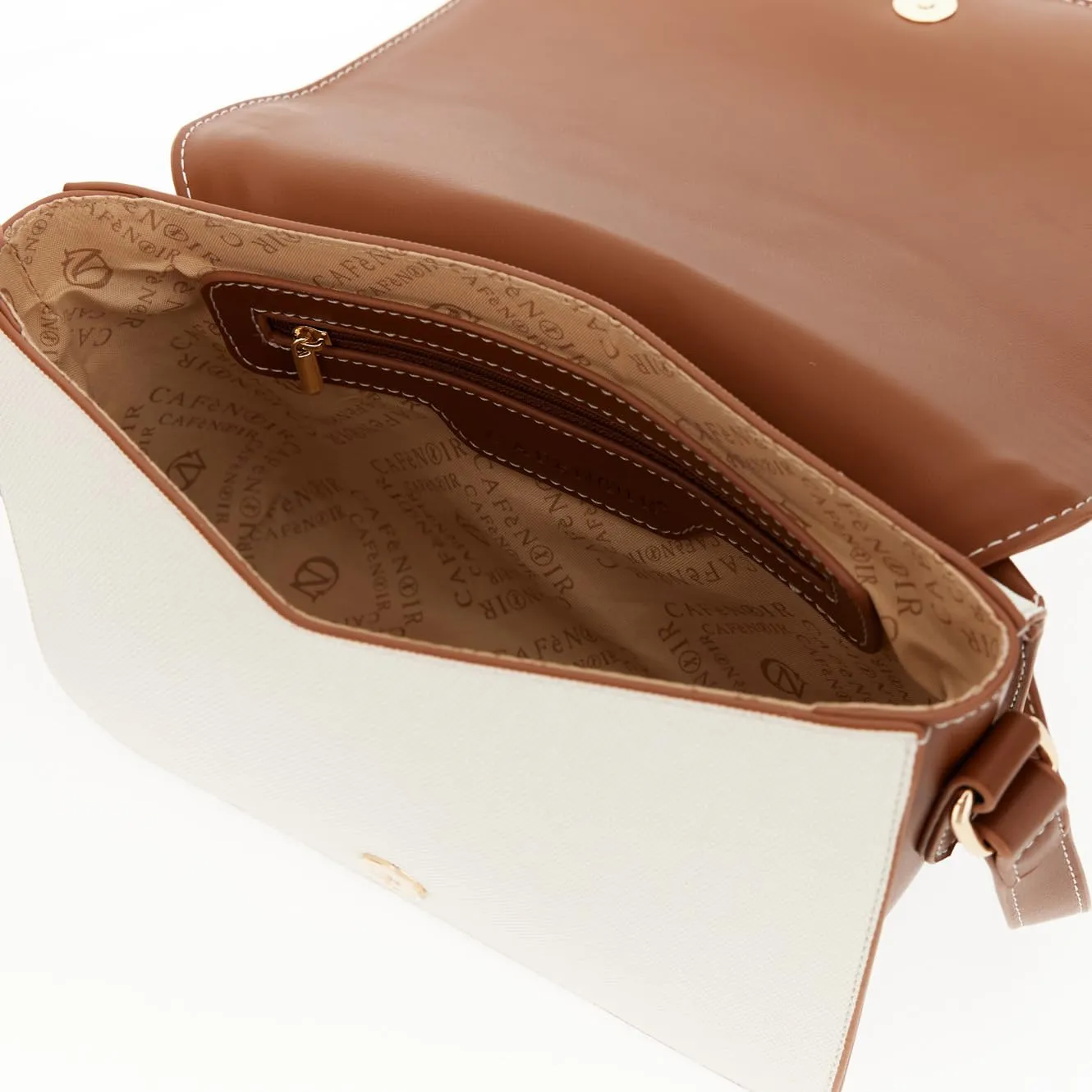 CafèNoir Borsa a tracolla donna canvas cuoio naturale