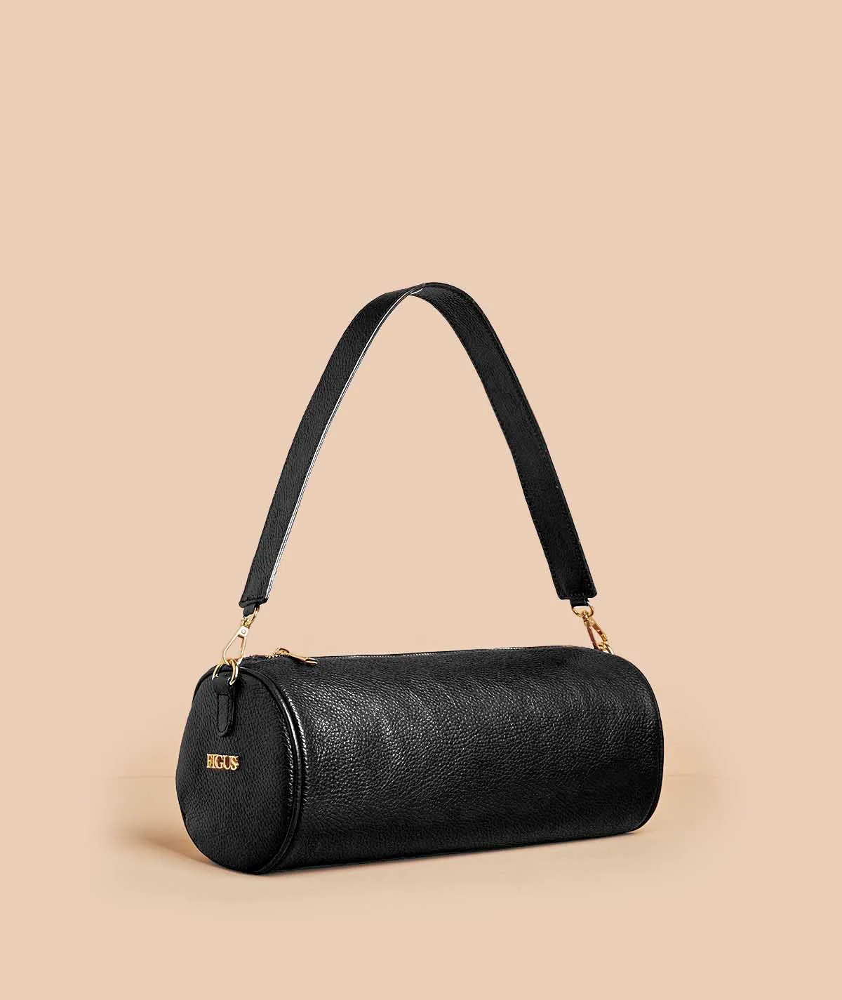 Figus Cilindro borsa pelle martellata arancione tracolla