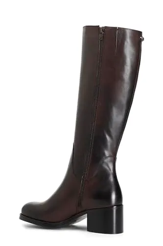 CafèNoir Stivale Donna in Pelle Testa di Moro con Anello