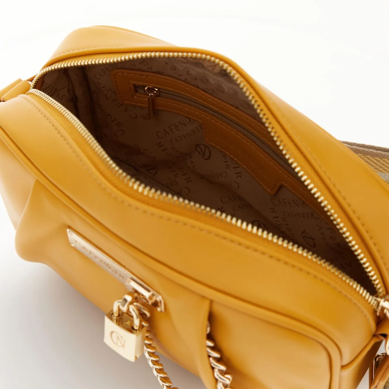 CafèNoir Camera Bag Arancio Lucchetto Catena Donna