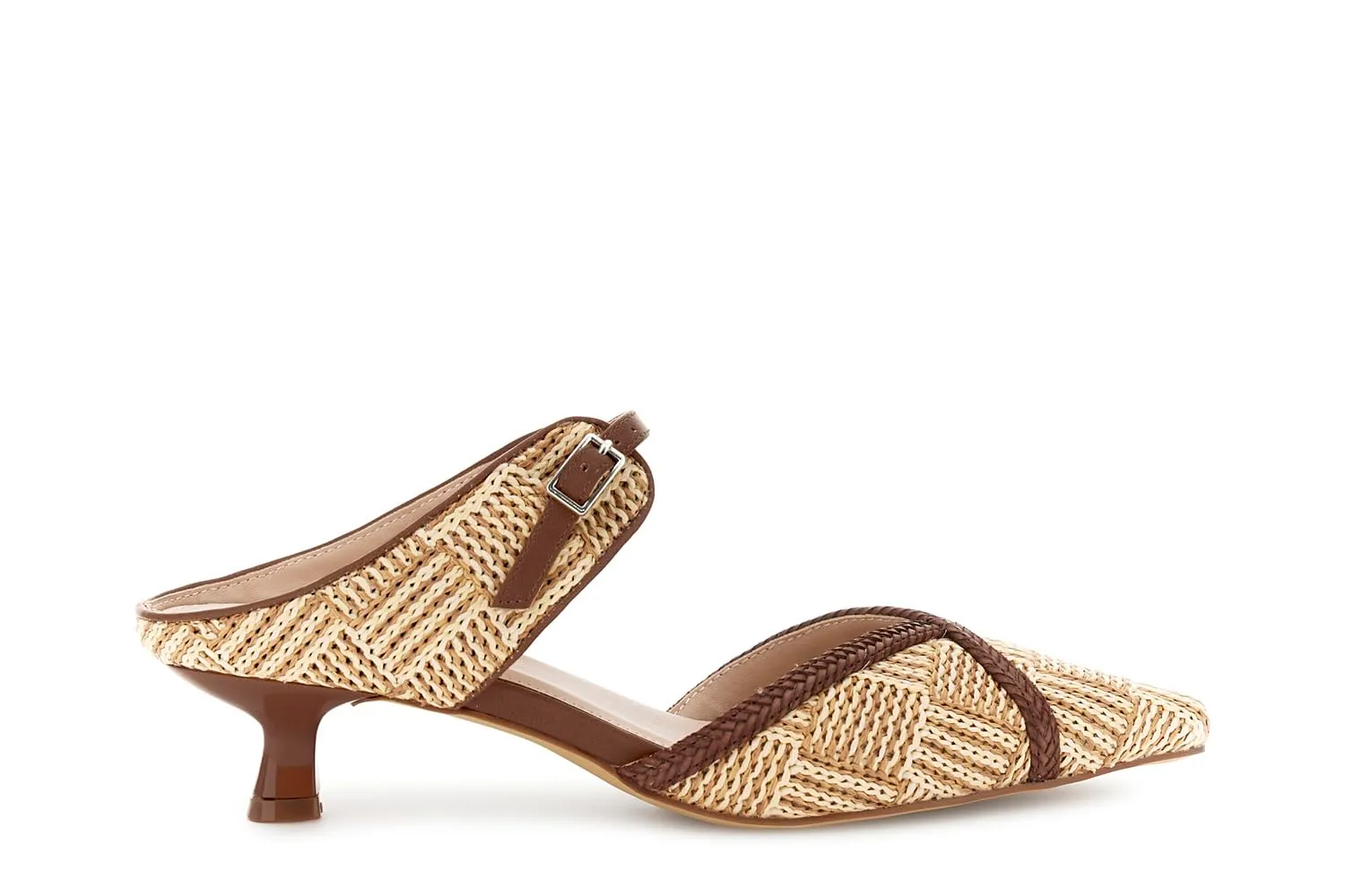 CafèNoir Raffia sabot donna treccia tacco 4,5 cm paglia