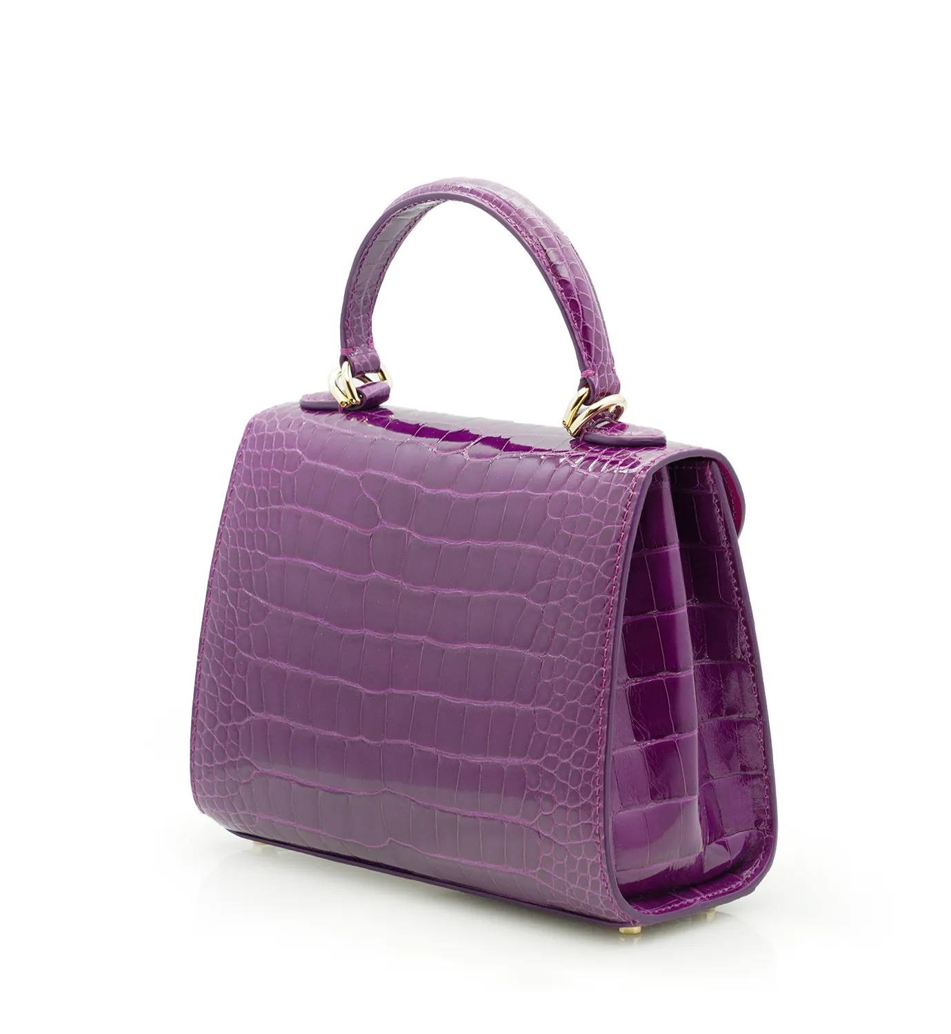 Cardinal Milano First Lady Borsa Mano Alligatore Viola