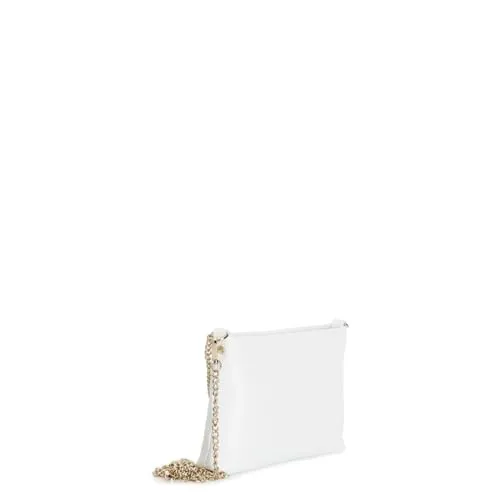 CafèNoir Pochette Pelle Martellata Bianca Catena