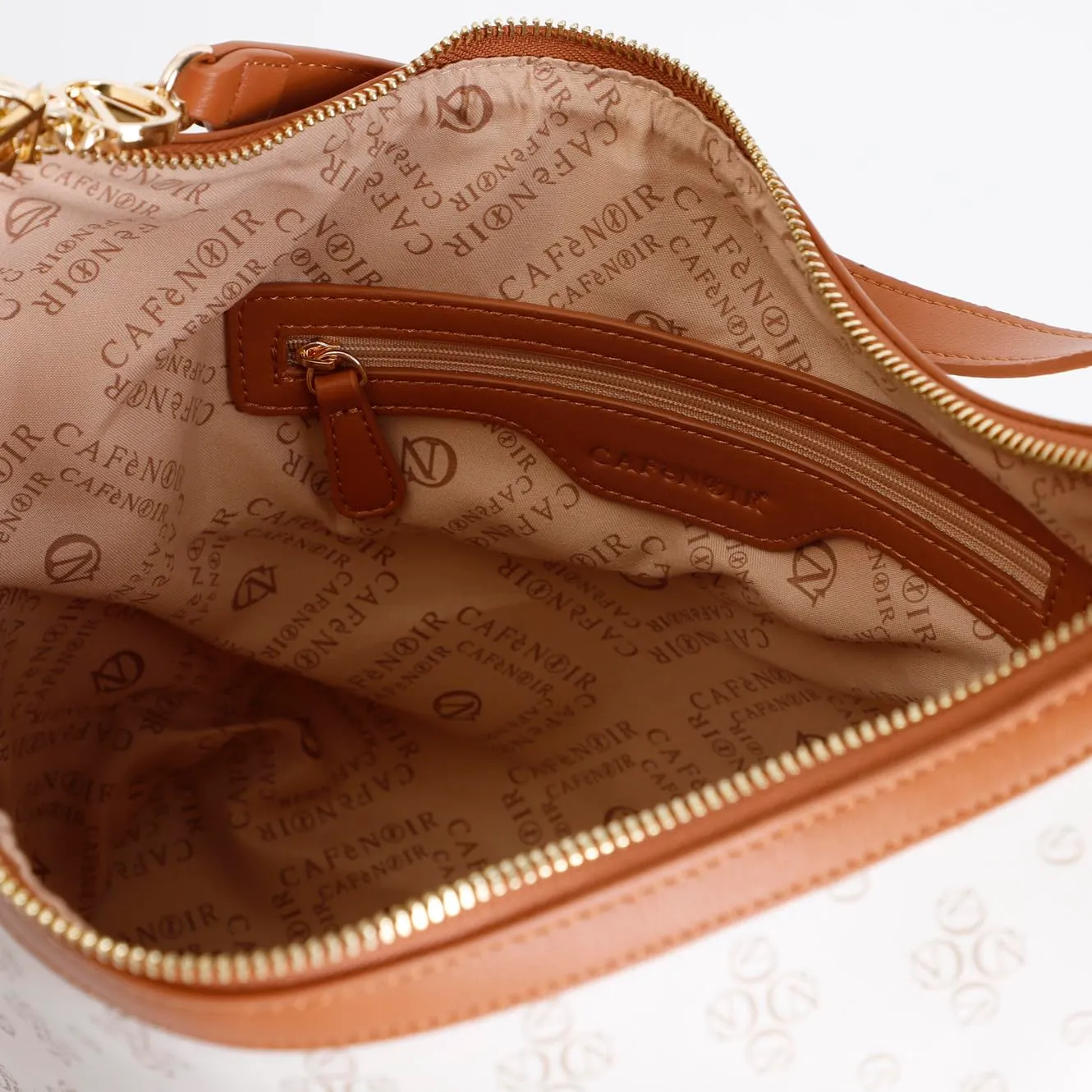 CafèNoir Borsa a Spalla Saffiano Monogram Cuoio