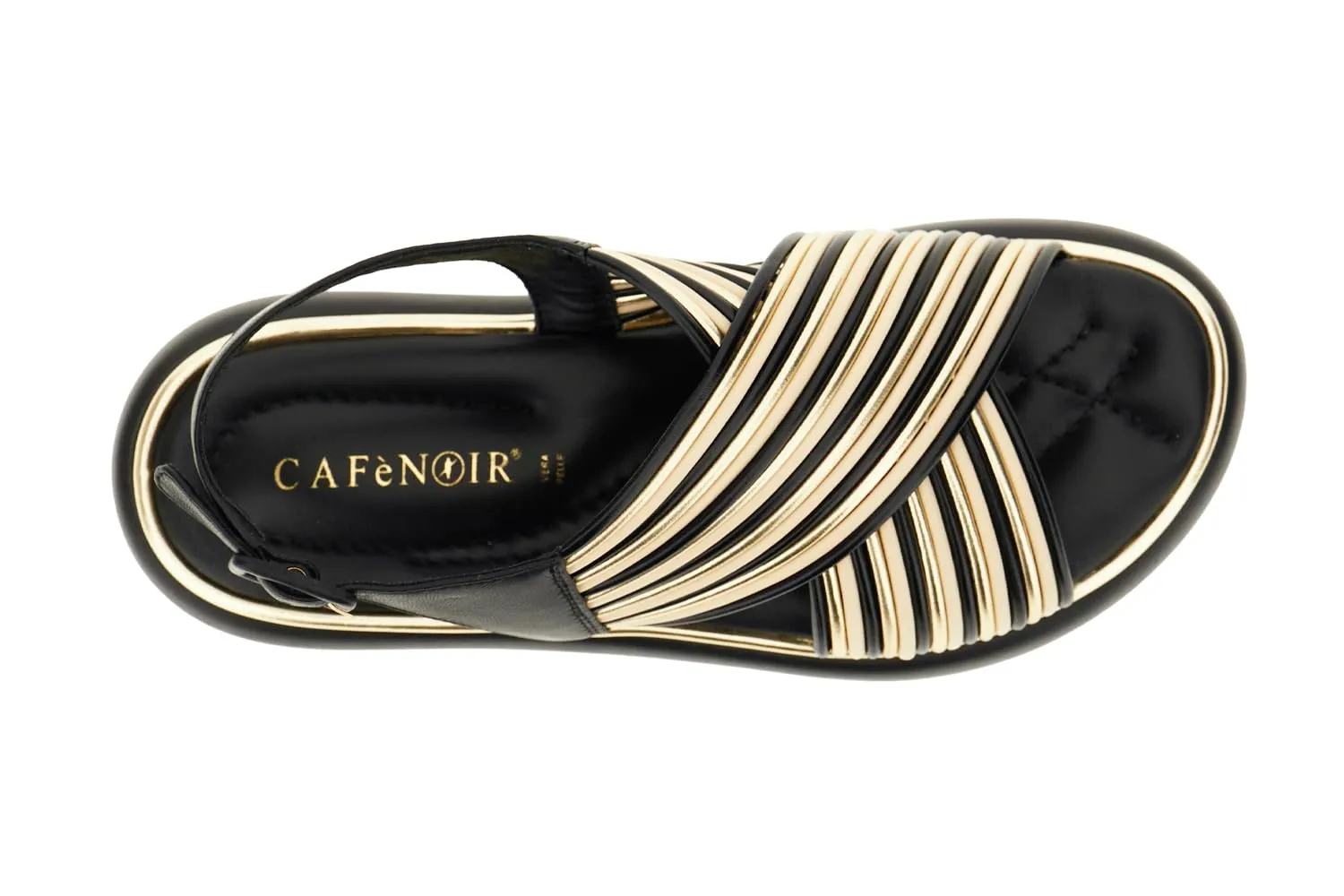 CafèNoir Sandali Pelle Incrociati Multi Nero 39 Piatti