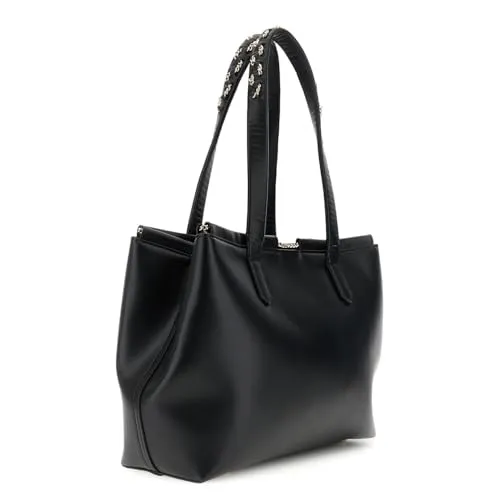 CafèNoir Shopping Bag Donna Nera con Coulisse e Catenina