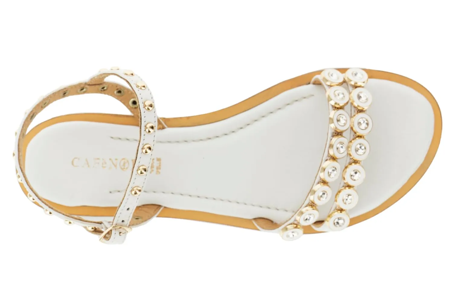 CafèNoir Gilda Sandali Nappa Nero Strass Tacco 1,5